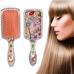 BUYEASE Confetti Paddle Hair Brush for Women, Kids & Girls – Anti-Tangle Detangling Comb with Soft Nylon Bristles, Lightweight & Travel-Friendly, Ideal for Wet & Dry Hair, Multi-Color Design-image-64