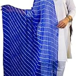 KCPC Handmade Chiffon Leheriya Dupatta for Women Traditional Rajasthani Tie-Dye Bandhani Lightweight Ethnic Stole for Festivals-image-84