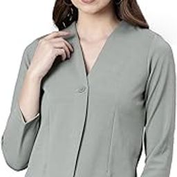 Women's Notched Lapel Regular Fit Sea Green Single-Breasted Blazer-AE-342_Seagreen-picture-16