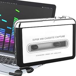 Microware Old Tape Cassette to MP3 Converter Tape to Music Player Digital Audio Recorder Convert to MP3 Save into USB Flash Drive with USB Cable for PC-10