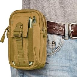 Small Tactical Outdoor Sports Camping Hiking Pouch Wallet Phone Pockets Waist Bag with Belt,7 X 4.8. X 2.4 Inch, Brown-image-15