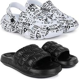 Combo Pack of 2 Slipper/Flip Flops/Slides/Clogs/Sandals with Adjustable Back Strap for Men (Cl-A-Style,Box)-image-67