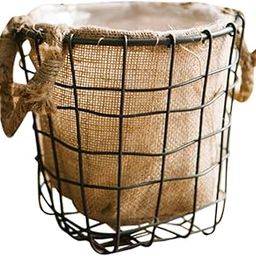 UJEAVETTE Iron Weaving Craft Basket Balcony Flower Holder for Balcony Home Living Room S-image-52