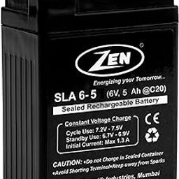 SLA 6-5 (6 Volts 5 Ah) SMF Sealed Maintenance-Free Rechargeable Battery - Ideal for Weighing Scales, Emergency Lights, Telecommunication, Alarms & Toys.-12