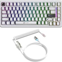 ATTACK SHARK X82PRO HE Magnetic Switch Gaming Keyboard,8KHz Adjustable Actuation,5000mAh Battery,Tri-Mode Wireless Keyboard with C01Ultra Aviation Cable,Cloud/Software Drive,for Win/Mac(White)-image-10