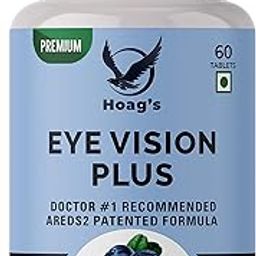 Hoag's EYE Vision Plus Complete Eye Care Solution With AREDS 2 Patented Formula || Lutein, Zeaxanthin, Bilberry, Vitamin E, Copper And Zinc Supplement - 60 Veg Tablets-image-107