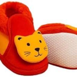 Tiger 3D Plush Soft Cotton Fur Fabric Light Weight Newborn Infant Non Slip Anti Skid Sole for Baby Girl Baby Boy Shoes Bootie 6-12 Months-RK54-Red-Orange-image-68