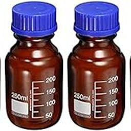 MANIKARN Amber Borosilicate Glass reagent bottle with Screw Cap 250ml (Set of 4 piece)– UV-Resistant, Leak-Proof Lab Container for Chemical Storage-image-65