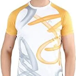 head HCD-380 Tshirt for Mens, Size-M, Color-Mustard/White-picture-2
