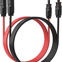 ELFCULB Solar Panel Extension Cable - 1Pair 10AWG 20FT Solar Extension Cable Black ＆ Red, Solar Panel PV Cable Wire with Male/Female Connectors-image-53