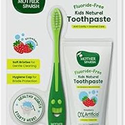 Mother Sparsh Toothpaste for Kids-50g, Strawberry (With Free Toothbrush) | Strengthens Gums, Whitens Teeth | Preservative & Fluoride Free Baby Toothpaste | Anti Cavity + Enamel Care-10