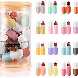 TopFinder® 12pcs Nude Capsule Lipstick Set Shades Long lasting Waterproof Organic Matte lipsticks sets Cute Tablet Beauty Kit Pack For Lip Hydrating & Moisturizing Girls Women-3