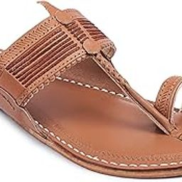 Men's Vintage Kolhapuri Chappal with Seven Braids Tan Leather Handcrafted Sandal Smooth and Comfortable Flip Flops Slipper Anti Slip Design Traditional Footwear-image-7