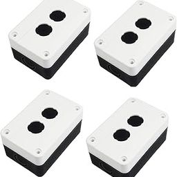 KAMCON? Black White Plastic One and Two Push Button Switch Control Station Box Case 22mm (4, 2 Push Button)-0