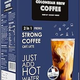 Colombian Brew 2 in 1 Instant Coffee Powder Premix unsweetened No sugar, 10 Sachets Box-image-16
