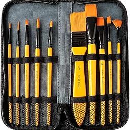 Amazon Brand – Umi 10 Pcs Paint Brush Set Includes a Carry Case for Acrylic, Watercolor Painting-picture-28