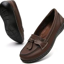 Slip On Shoes for Women Loafers Flats Memory Foam Non Slip Comfort Casual Classic Driving Walking Moccasins Brown US 8-image-12