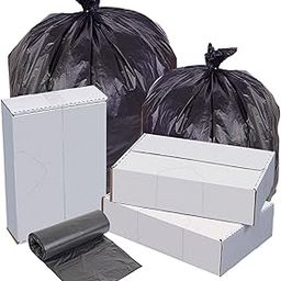 Highmark™ High-Density Can Liners, 22 Mic, 56 Gallons, 43" x 48", Black, Box Of 150-image-0