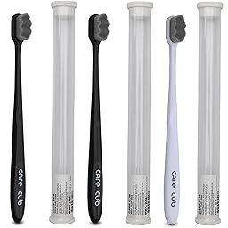 CARE CUB 2 Black & 2 White Zigzag Ultra Soft-Bristles Micro Nano 10,000 Nano Bristle Good Cleaning Effect For Sensitive Teeth Oral Gum Recession,Manual Toothbrush For Adults Pack Of 4-image-51
