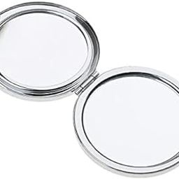 UJEAVETTE® 10x1pc Travel Premium Folding Pocket Compact Makeup Mirror Two-Sided Silver-1
