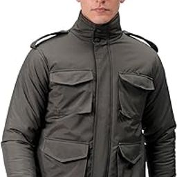 Men Slim Fit Solid Puffer Jackets-image-85