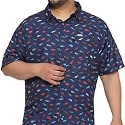 Plus Size Regular Fit Cotton Half Sleeve Casual Printed Shirt for Men Available Size (52-64/5XL-11XL)-image-69