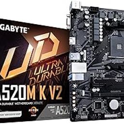 GIGABYTE A520M K Micro ATX DDR 4 (Rev. 1.0) Ultra Durable AMD Motherboard with Gbe LAN with Bandwidth Management, Pcie 3.0 X4 M.2, Smart Fan 5, Anti-Sulfur Resistors Design-9
