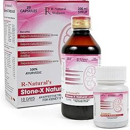 R-NATURAL WELLNESS Stone-X Natural Ayurvedic Kidney Relief Combo | 200ml Syrup + 20 Capsules | Reduces Stone Size, Detoxifies Kidneys, Flushes Toxins Naturally-16