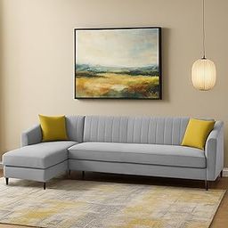 Casaliving Neyami LHS 6 Seater L Shape Sofa Set for Living Room (Grey) Premium Fabric Sofa Set-image-84