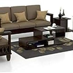 FURNESHO Solid Sheesham Wood 6 Seater (3+2+1) Sofa Set for Living Room Home Bedroom Office Hotel | Wooden Furniture Sofa Set | (Walnut Finish)-image-89