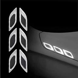 US1984 3D Strong Reflective Stripe Stickers for Car Fender Hood Bumper High-Intensity Night Visibility Reflective Decal Safety Warning Universal Anti-Scratch Reflectiv Stickers for Car (White)-picture-6