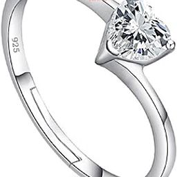 Exotic Solitaire CZ Adjustable Finger Ring in Pure 92.5 Sterling Silver | Gift For Girls & Women | With Certificate of Authenticity | (Heart)-image-95