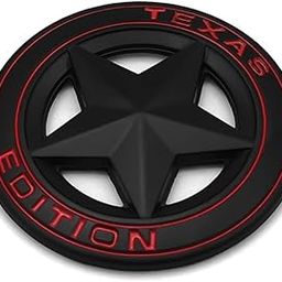 AutoBizarre 3D Raised Matte Black Round Star Texas Edition Metal Monogram Emblem Badge Sticker for All Cars & Bikes-13