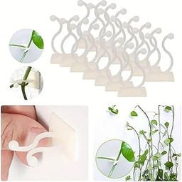 30pcs Plant climbing Fixing wall clips for Money Plant leaf organizer, Wall support creepers Widely Used for plants Holder - Self Adhesive Plant Vine Backed Twist Clips (White/pack of 30)-20
