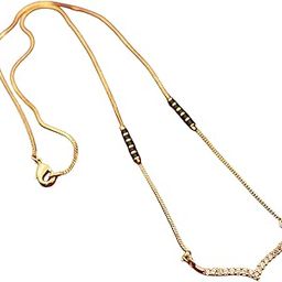 Micro Gold Polish Mangalsutra and American Diamond Pendant Short 18 Inch, Gift for Wedding, Anniversari, Special Occasion for Women-image-87
