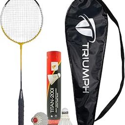 TRIUMPH Badminton Racket, Badminton Shuttle Cock, Badminton Racquet Triumph Passion 1 Pc with 10 Pc Triumph TITAN-200i Duck Feather Shuttlecock & Full Racket Cover-image-36