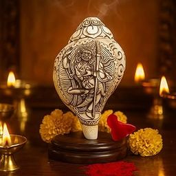Shambhava Shankh Hand-Carved Vajravarahi Shankh | Sacred Tantric Conch Shell by Kashi Artisan | Divine Shankha of Wisdom & Power | Spiritual Shell for Rituals, Pooja & Energy Activation- 7 Inch-image-79