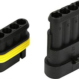 Car Waterproof Plug, Car Connector IP68 Waterproof Good Sealing Property 5 Sets for Trucks for Buses for Cars(4P)-12