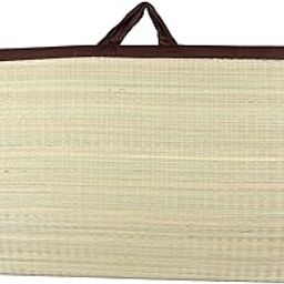 CRAFT OF INDIA Foldable Kora Grass Cushion, Easy Portable and Folding Mat (Brown, 6 X 6.5 Feet, 18 Mm Thickness)-image-43