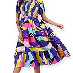 Designer Solid and Printed Polyester Dress for Women 210_6-image-0