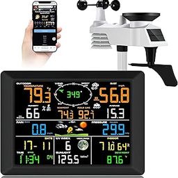 BRAINLE WiFi Weather Station with 8.3 Inch Large Display, Wireless Indoor Outdoor Monitoring System, Digital Thermometer, Humidity Meter, Rain Gauge, Wind Speed Sensor for Home-0
