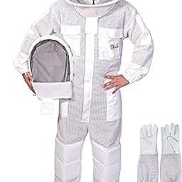 3 Layer Bee Suit, Apiarist Ultra Ventilated Beekeeping Suit for Men & Women with Beekeeper Gloves & Two Beekeeping Veils, Beekeepers Suit for Professional and Beginner Beekeepers. (3XL)-image-78
