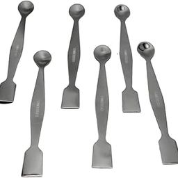 THE LABWORLD Stainless Steel Laboratory Spatula Set, Multi-Purpose Spoons and Flat Face Tools (6, 8 INCHES)-30
