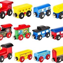 MyLittleTales Wooden Magnet Train Set – Educational Skill-Building Toy, Magnetic Wooden Trains, Interactive Train Set for Toddlers, Kids, Boys & Girls, Fine Motor Skills Development Toy-5