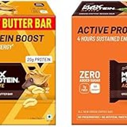 RiteBite Max Protein Active Bars - Peanut Butter + Green Coffee Beans, 20g Protein, 5g Fiber, 21 Vitamins & Minerals, 70g Each (Pack of 6) Combo-image-41