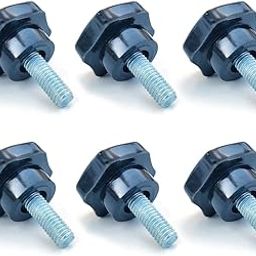 GEARHOOK Male Thread Star Head Screw Knobs, Black Top, 6MM Screw And 15MM Length, M6 x 15MM (PACK OF 6)-picture-26