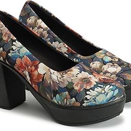 Women Stylish Pump Block Heel Slip On Bellies Azzaleaa-18