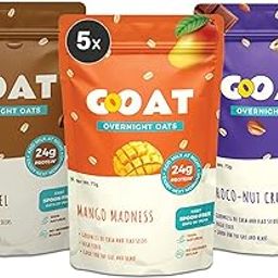 GoOAT Overnight Oats 675g (Pack of 15) | Assorted High Protein (24g) | No Refined Sugar | Gluten-Free | Natural Breakfast Cereal | Ideal for Weight Management | Spoonfree Oatmeal-16