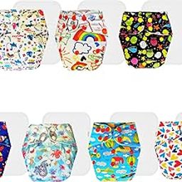 Dumbledo Premium Cloth Diaper with Cotton Insert (Pack of 7) | Hypoallergenic | Breathable | Adjustable Snaps | All-Day Wear | 3 Months – 3 Years | Unisex Baby-image-92