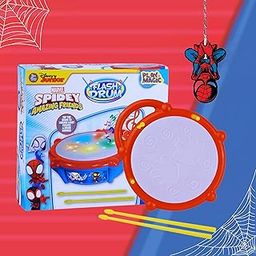 PlayMagic 3D Flash Drum Toy with Flash Light & Musical Sound Instrument|3 X AA Battery Operated (Not Included)|Learning & Educational Baby Toy|Birthday Gift for Kids 3 Years +|Made in India|Spiderman-image-104